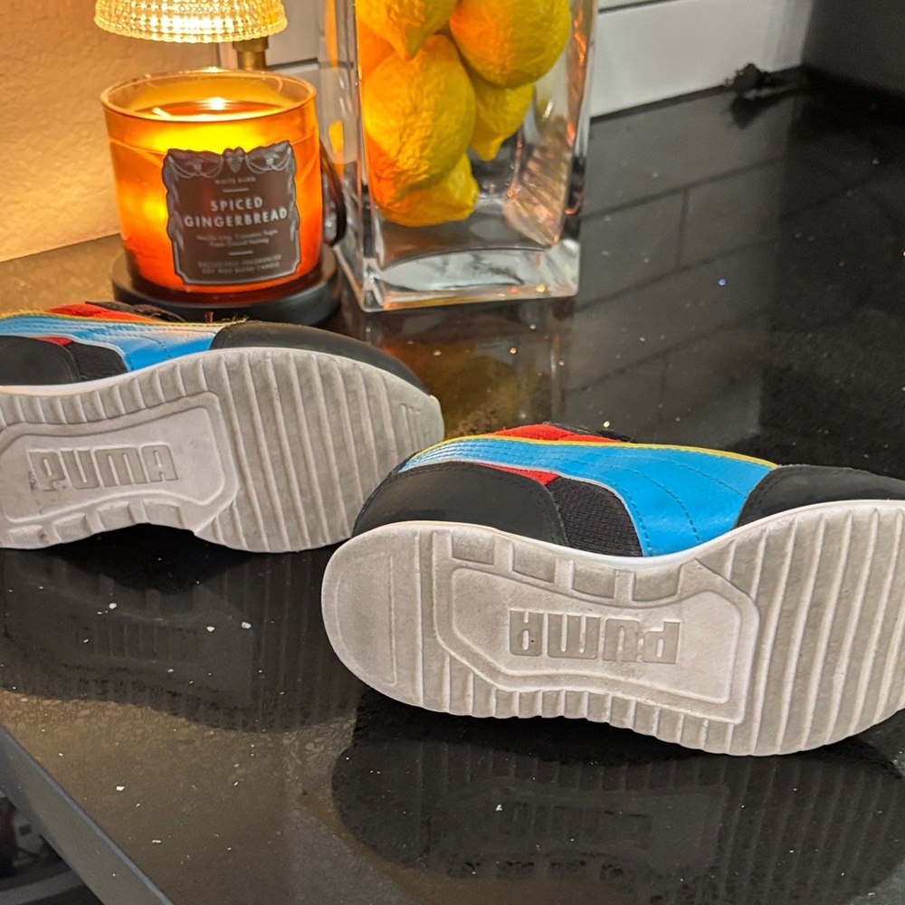 Puma Kids' Sneakers in Black with Blue and Red Accents - Picture 4 of 6